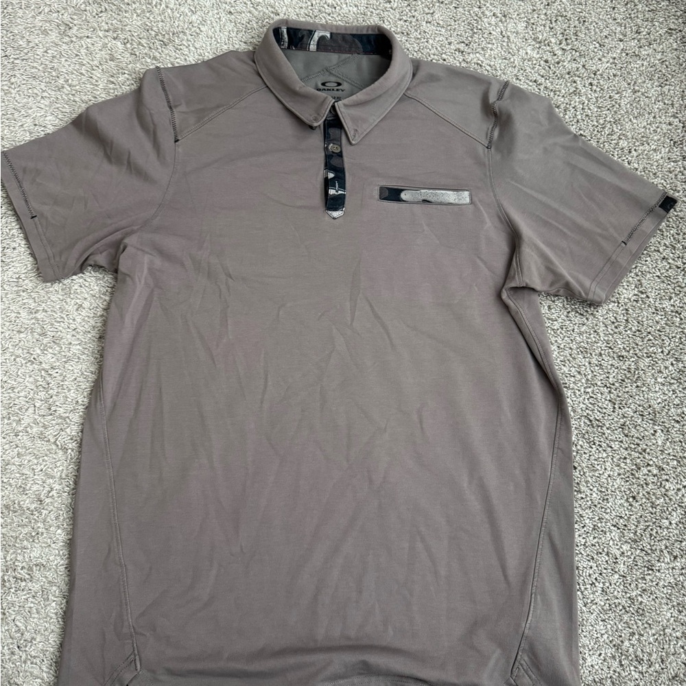 Oakley Gray Polo Shirt Casual Knit